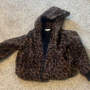 Leopard Print bomber teddy Jacket